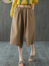 Loose Solid Send The Belt Wide-Leg Pants